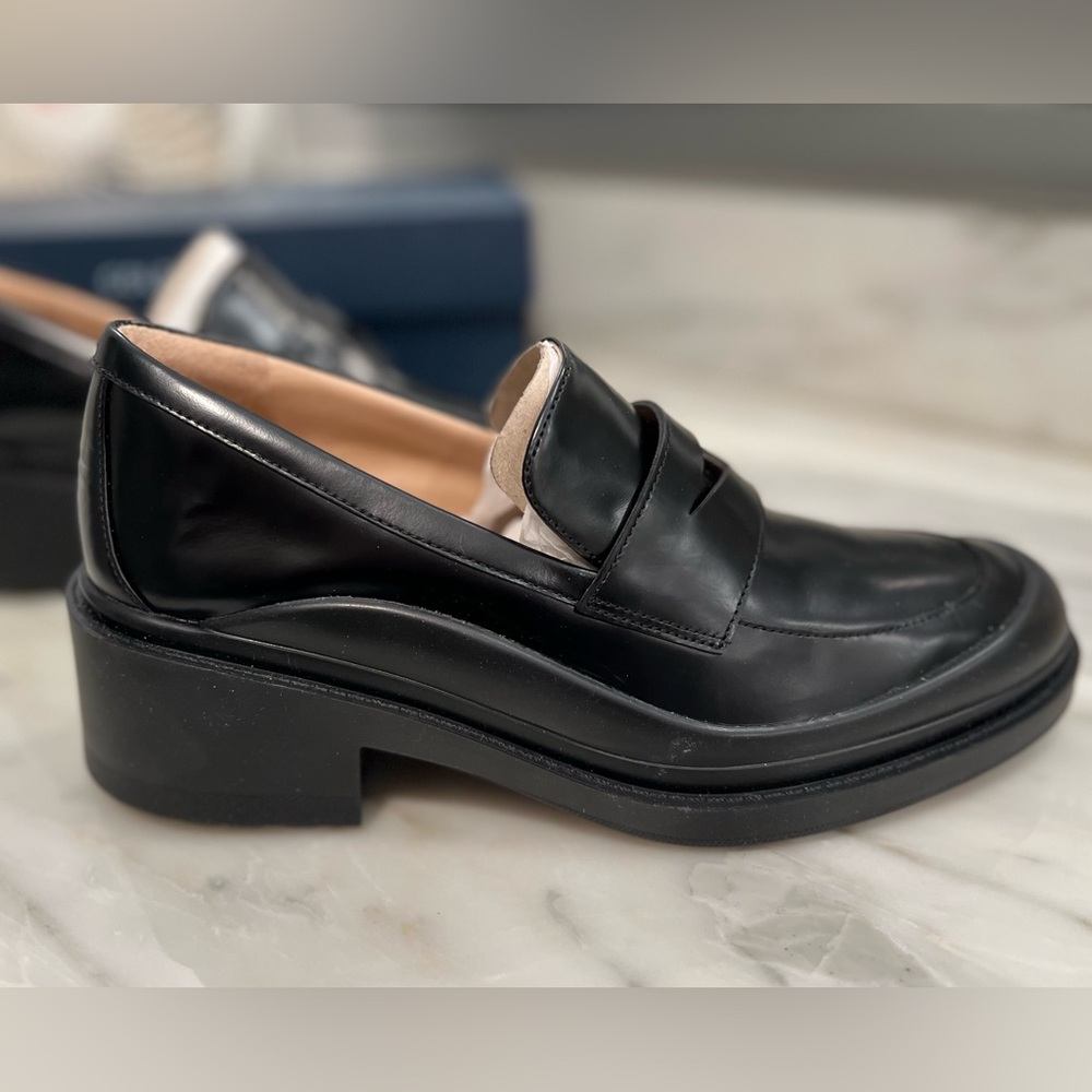 Cole Haan Black Leather Penny Loafers - Picture 5 of 10
